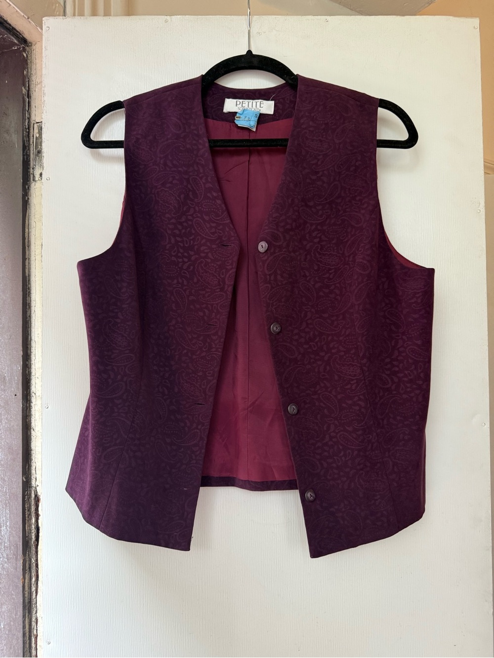 Petite Sophisticate floral brocade velvet 90’s whimsigoth vest
